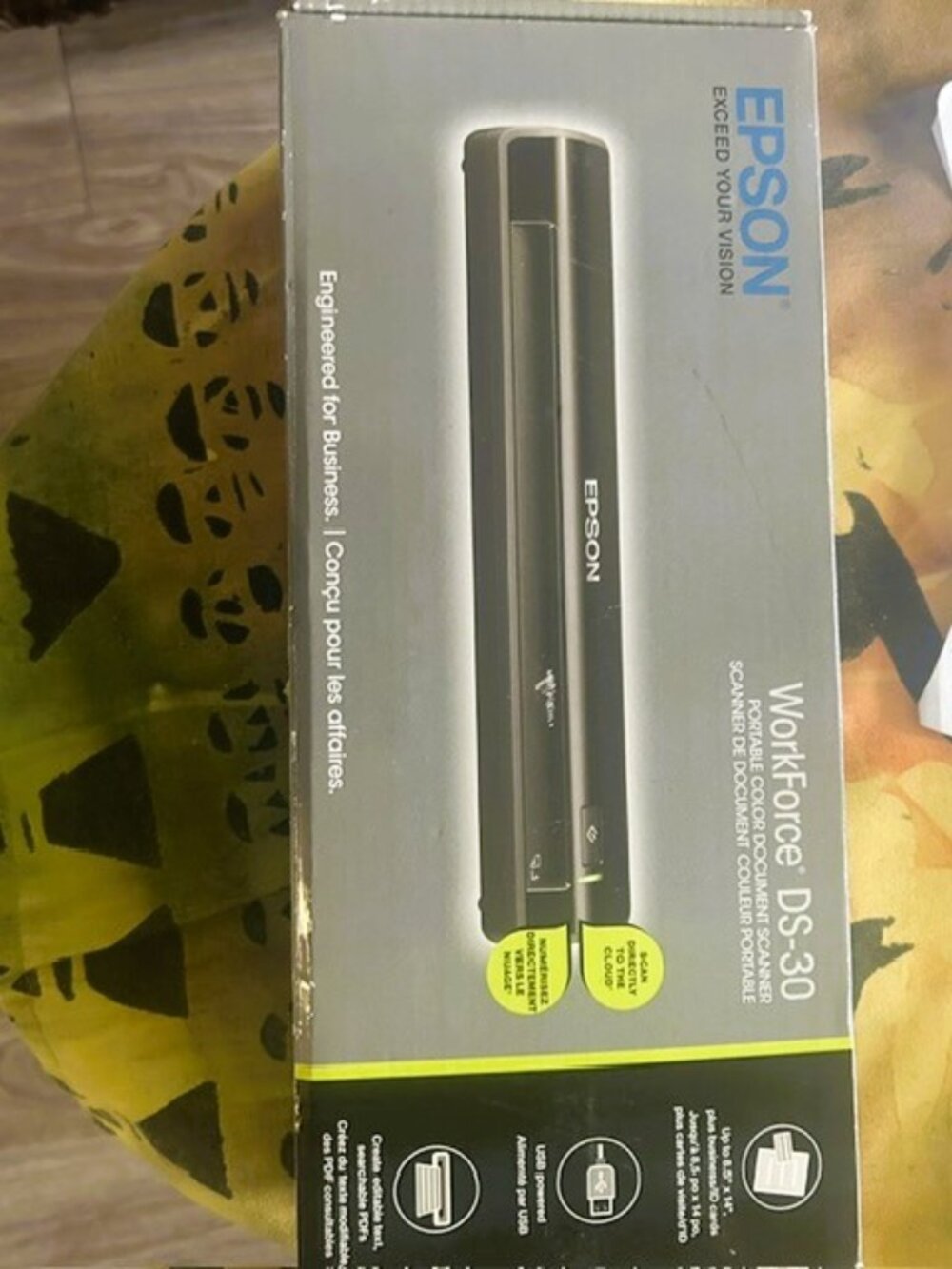 Epson Workforce DS 30 Portable Color Document Scanner USB Powered Open Box